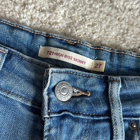 Levi’s Rip 721 High Rise Skinny Jeans Size 27 Medium Wash Blue - Picture 4 of 4